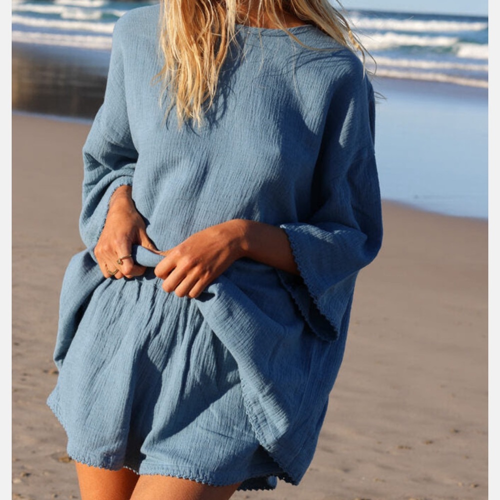 MAURIE AND EVE adrift top and matching shorts in blue